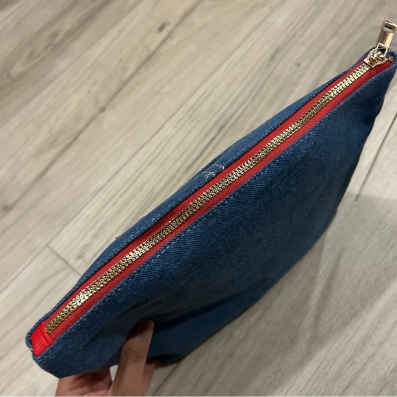 NWT True Religion Denim Blue Makeup Bag - Picture 5 of 8